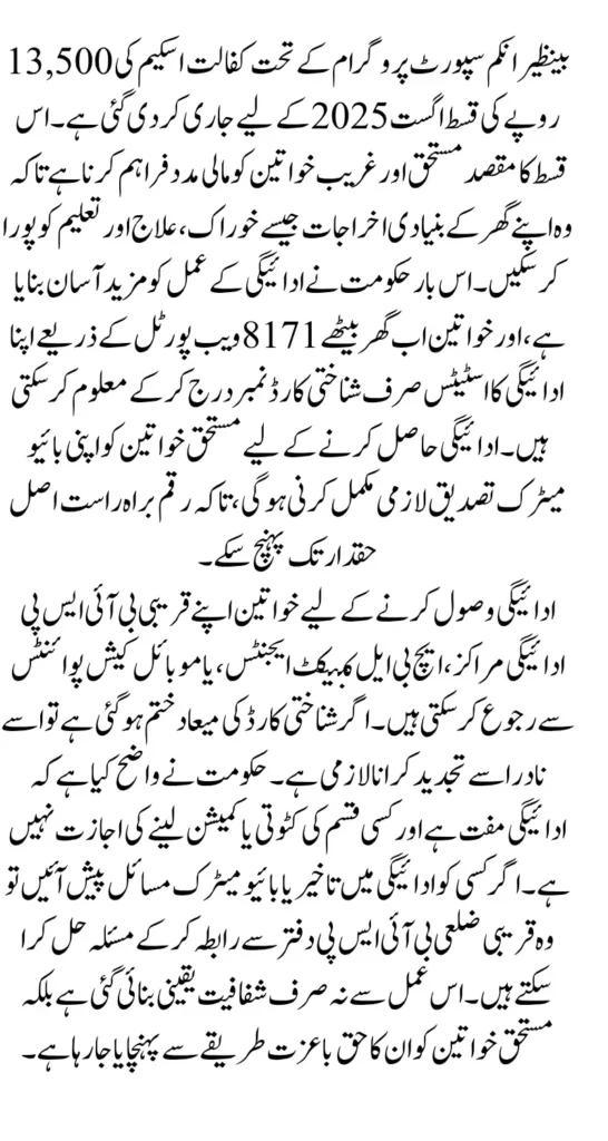 8171 Web Portal 2025 To Check BISP Kafalat 13500 Payment Status Via CNIC Know Full Details Step By Step