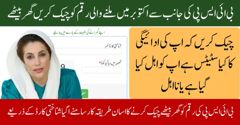 BISP 8171 Tracking Portal October 2025 Check 13500 Online Using CNIC