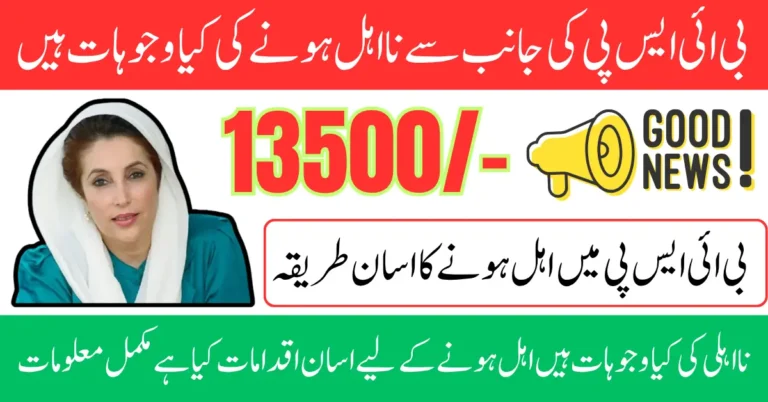 Benazir Kafalat Disqualification Factors And Easy Method To Become Eligiable For 13500 Full Guide 2025