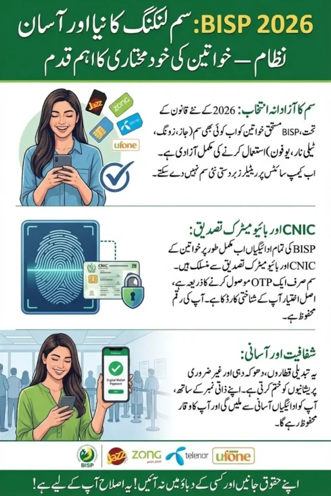 BISP SIM Linking Update 2026: Use Any Telenor, Jazz, Zong, Ufone or Warid Number